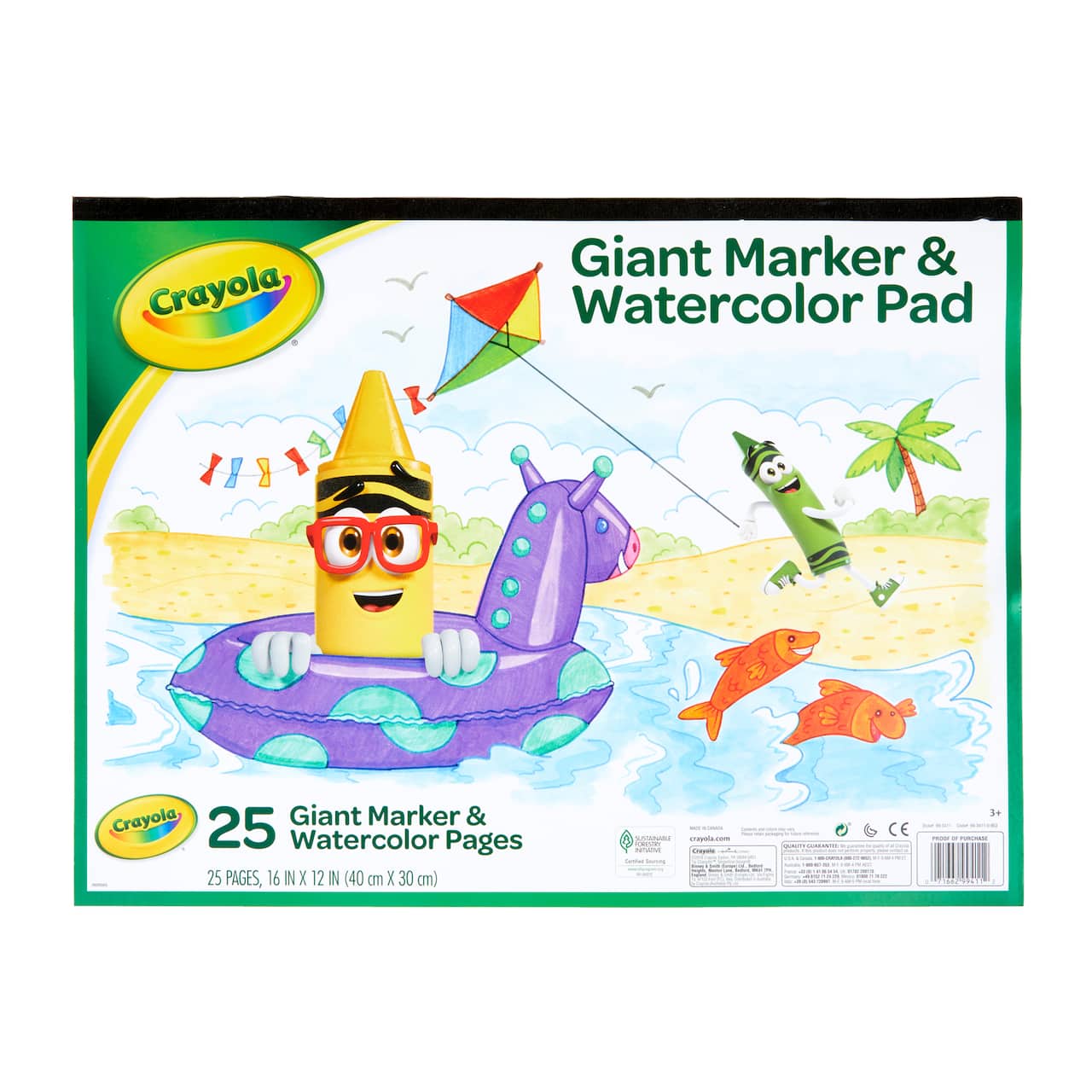 12 Pack: Crayola&#xAE; Giant Marker &#x26; Watercolor Pad